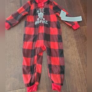 12-18month one piece pajamas Christmas  Wide Awake new with tags